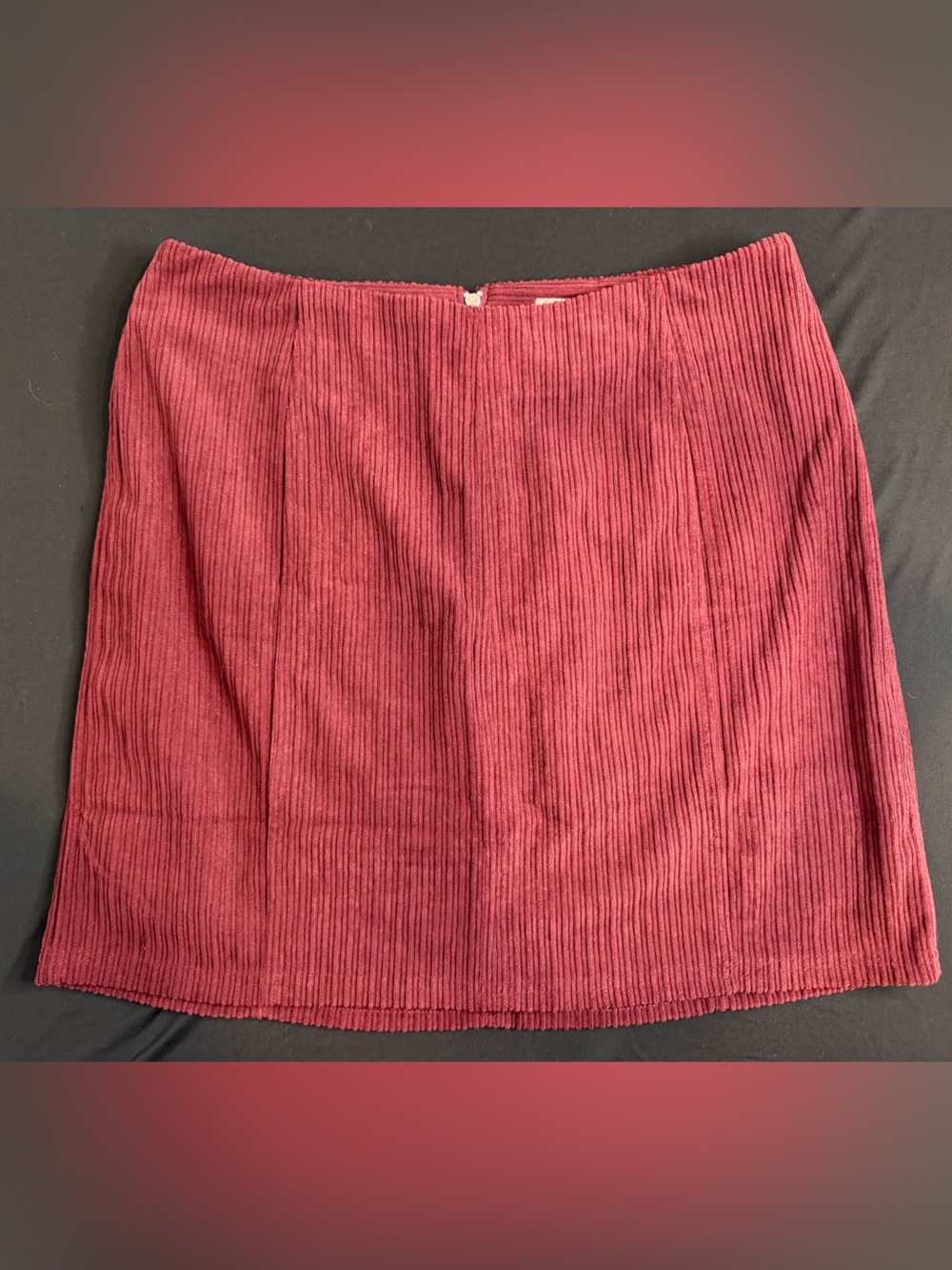 Hem & Thread Ribbed Corduroy Mini Skirt in Wine